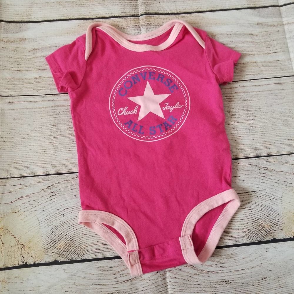 CONVERSE All star pink 3-6M bodysuit